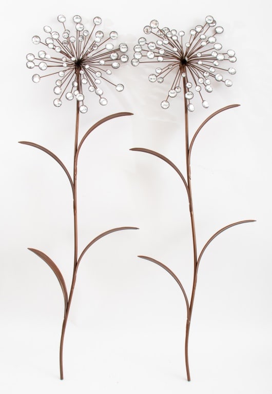 Sculptural Flower Form Wall Decorations, Pair (1 of 9)