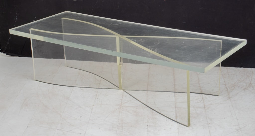 Modern X-Form Lucite Coffee Table, 1970s (1 of 9)