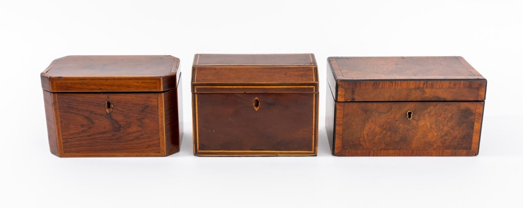 George III Tea Caddies and Box, 3 Pieces (1 of 9)