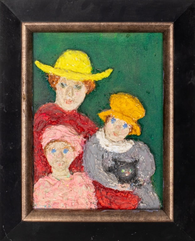 Kayo Lennar "Family With Cat" Mixed Media, 2006 (1 of 9)