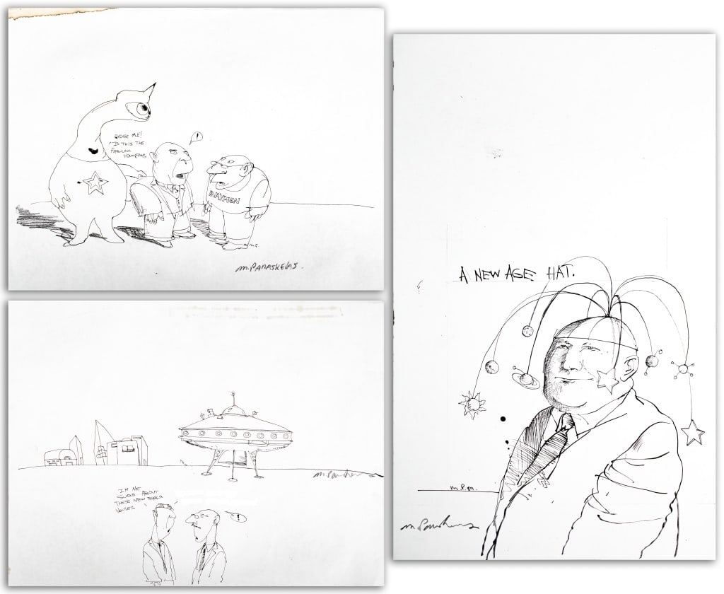 Michael Paraskevas Alien Comic Strips Graphite, 3 (1 of 20)