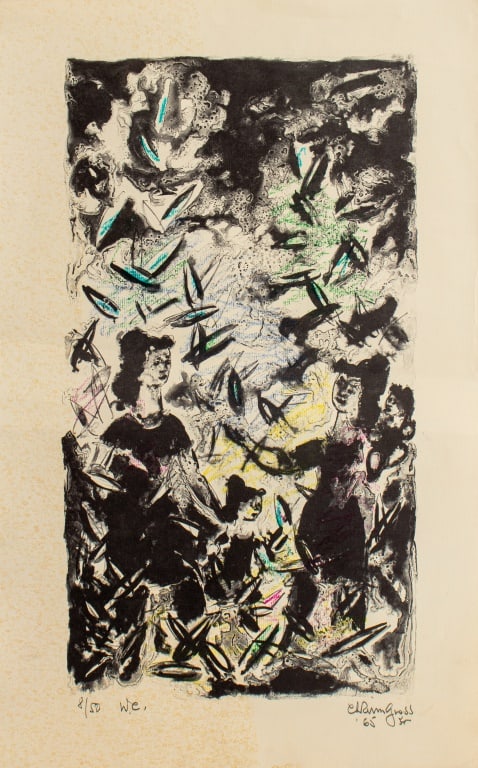 Chaim Gross "Seasons Greetings.." Lithograph, 1965 (1 of 7)