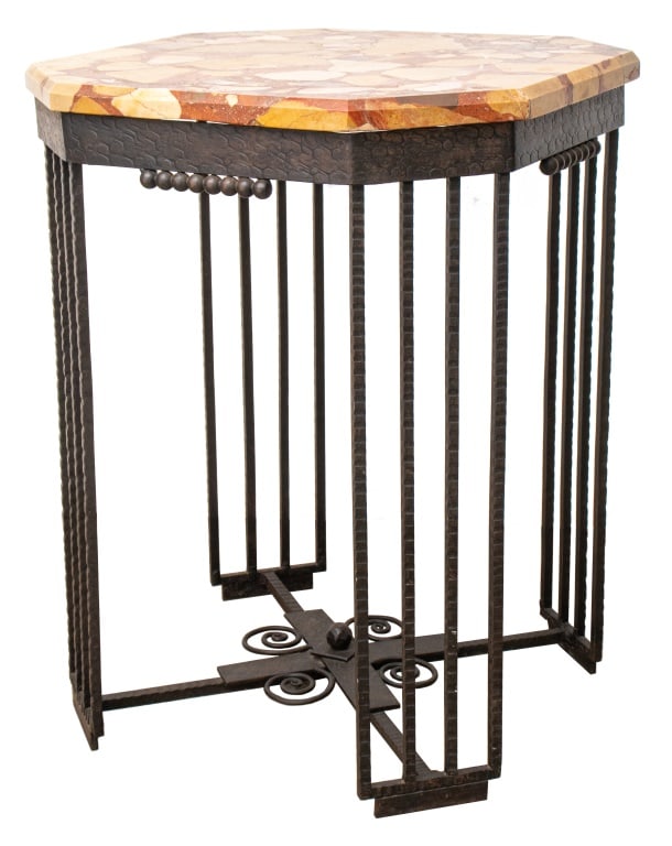 Edgar Brandt Style Art Deco Wrought Iron Table (1 of 11)