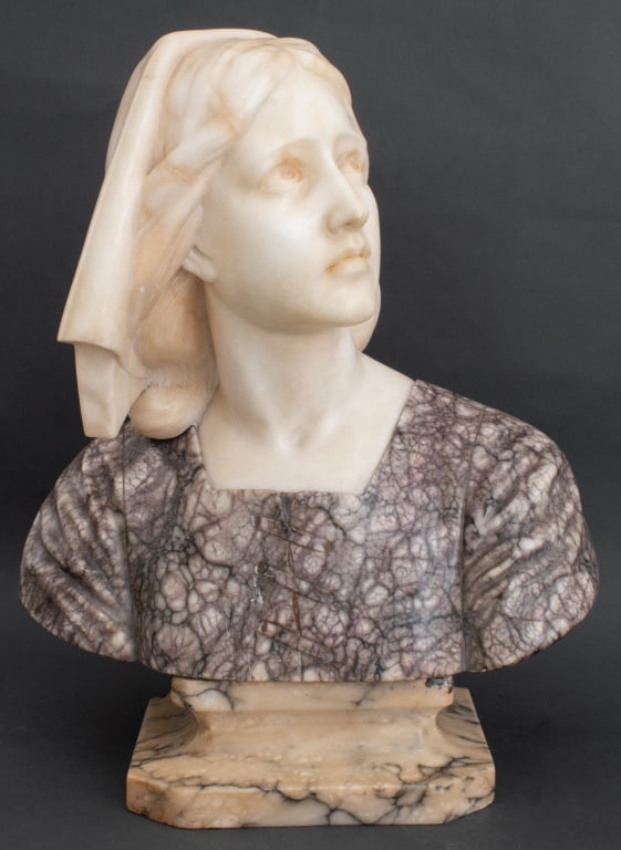 European School Joan of Arc Marble Bust, 19th C. (1 of 12)