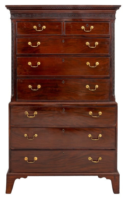 George III Mahogany Chest on Chest, 18th C. (1 of 9)
