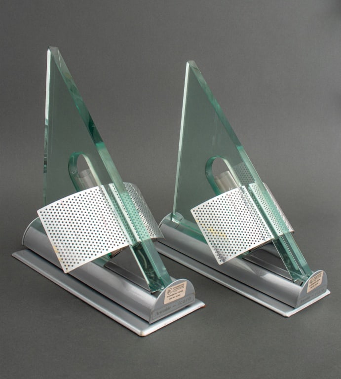 Artemide "Icaro" Glass & Chrome Wall Sconces, Pair (1 of 10)