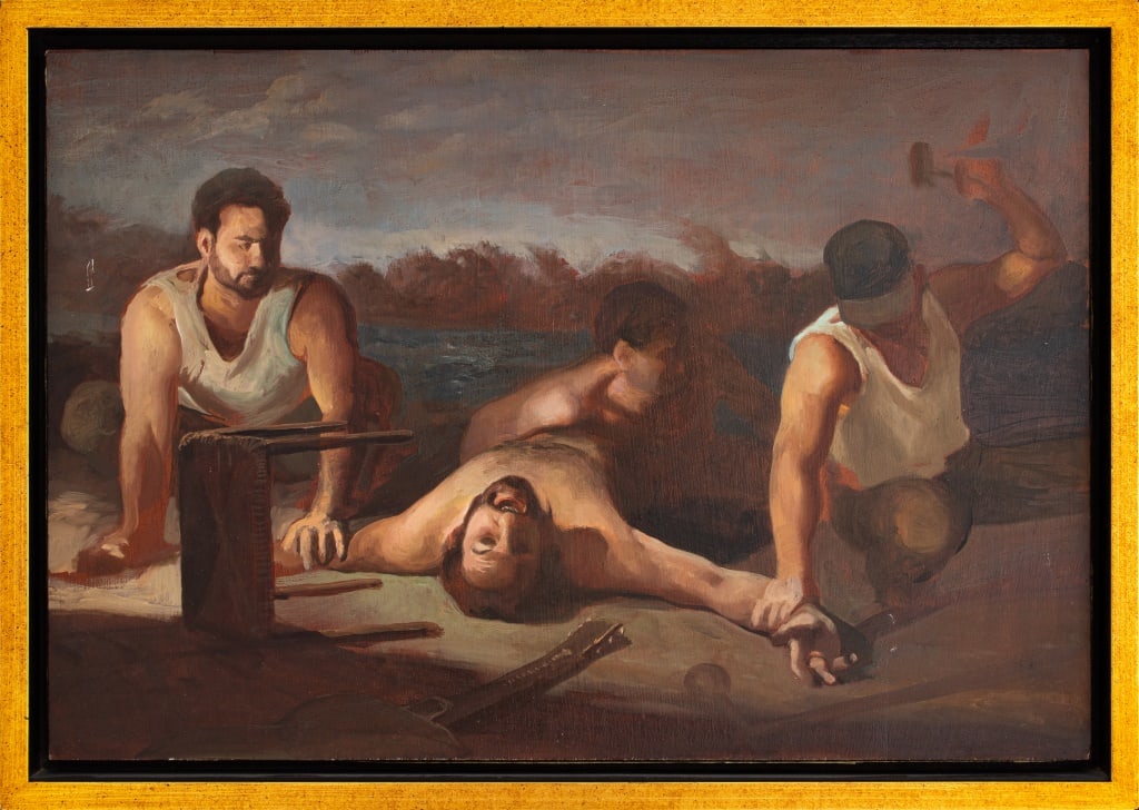 Vincent Desiderio Crucifixion Study Oil on Board (1 of 7)