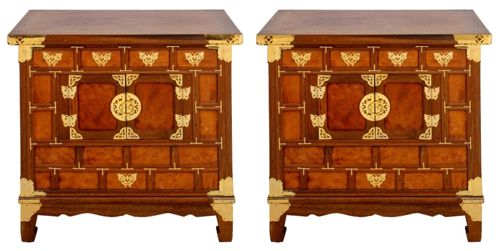 Korean Brass-Mounted Yew Wood Morijang Chests, 2 (1 of 9)