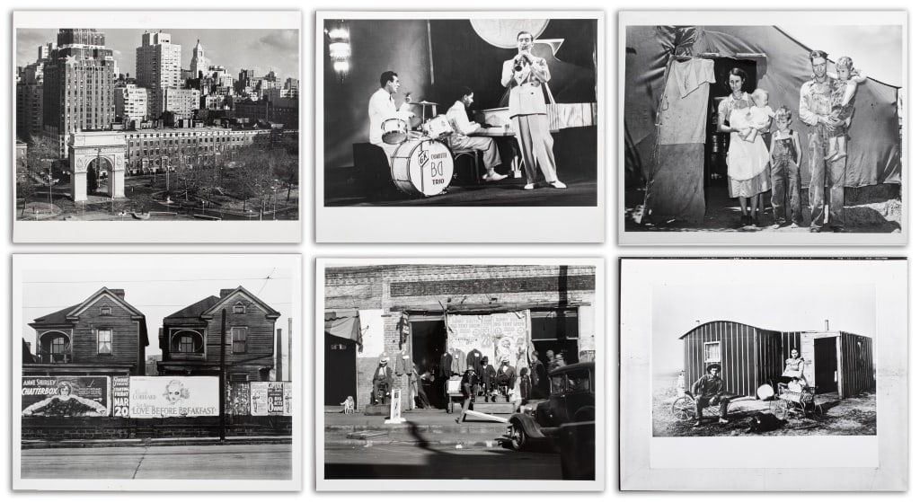 Walker Evans, Russel Lee etc Photographs, 6: Collection of Six Photographs, comprising: Walker Evans (American, 1903-1975), "Houses. Atlanta, Georgia", 1936, reprinted later, numbered "48269 F342-8057" in pencil to verso and stamped "Reproduced