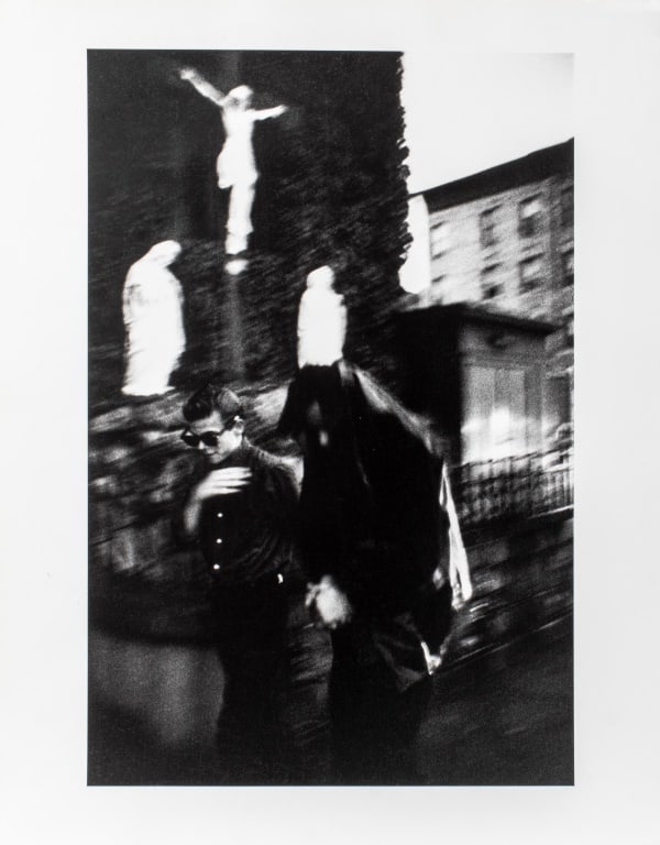 Bruce Davidson Brooklyn Gang Gelatin Silver Print: Bruce Davidson (American, b. 1933), "Brooklyn Gang", Gelatin Silver Print, 1959, signed, titled, dated, and inscribed "To Joan" in pencil to verso. Image: 12" H x 8" W; sheet; 13.875" H x 11"W. Proven