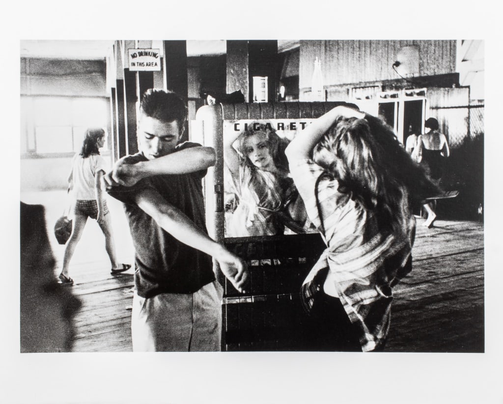 B. Davidson "Kathy Fixing her Hair" Silver Print: Bruce Davidson (American, b. 1933), "Kathy Fixing her Hair in a Cigarette Machine Mirror, Coney Island", Gelatin Silver Print, from the Brooklyn Gang series, 1959, printed 1970s, apparently unsigned,