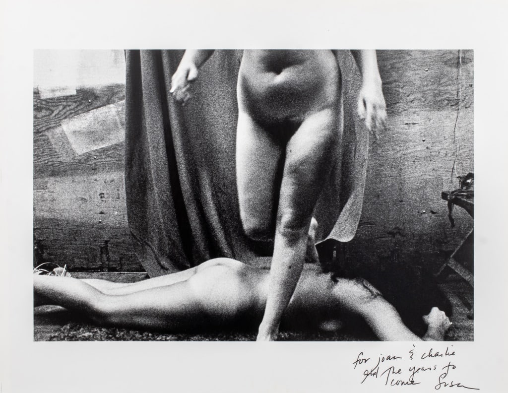 S. Meiselas "Returning Backstage..." Silver Print: Susan Meiselas (American, b. 1948), "Returning Backstage, Essex Junction, Vermont", Gelatin Silver Print, 1973, printed circa 1990, signed and inscribed "For joan & charlie and the years to come" lowe