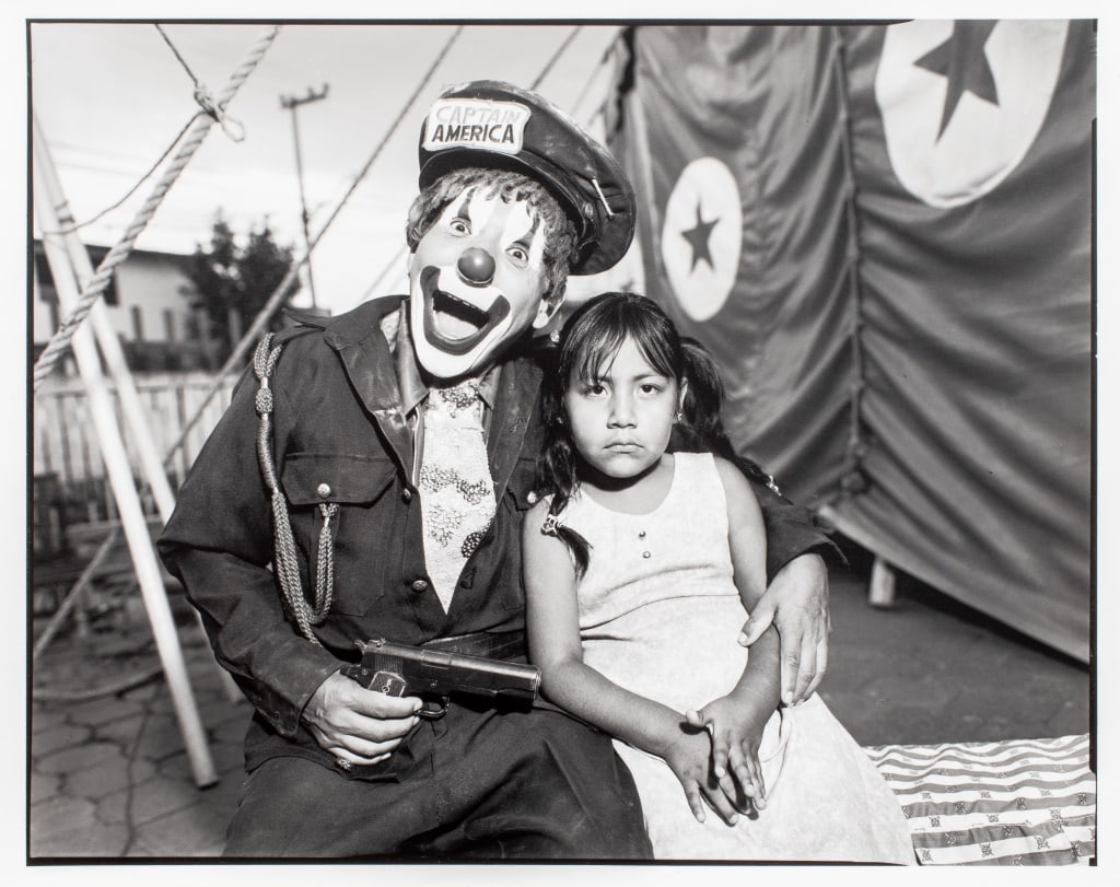 Mary Ellen Mark "Captain America.." Silver Print: Mary Ellen Mark (American, 1940-2015), "Captain America - Circo Franzatti - Mexico City", Gelatin Silver Print, 1997, signed, titled, dated, numbered "1/75", and inscribed "Happy Birthday Joan - with