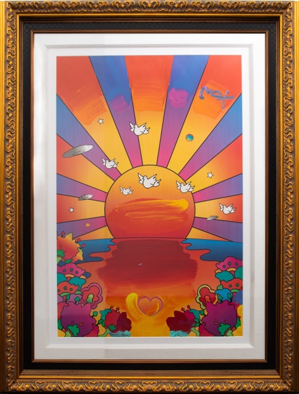 Peter Max "Sunrise..." Acrylic Enhanced Lithograph (1 of 13)