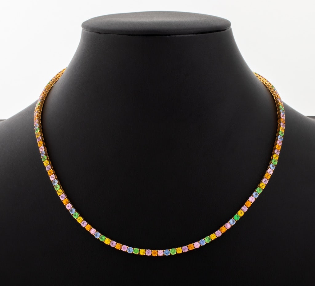 Effy 14K Gold Mosaic Multi-Gemstone Line Necklace (1 of 7)