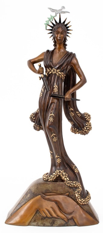 Erte "Peace" Patinated Bronze Sculpture (1 of 13)