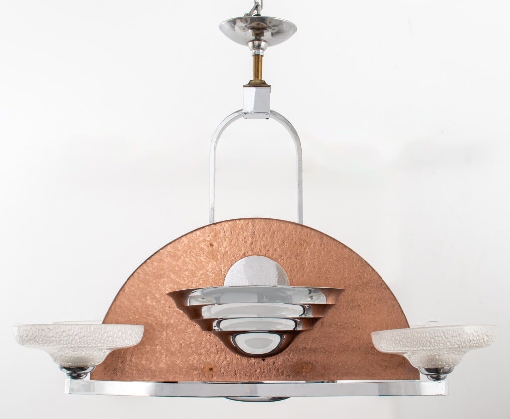 Deskey Style Chrome & Glass 4-Light Pendant Lamp (1 of 15)