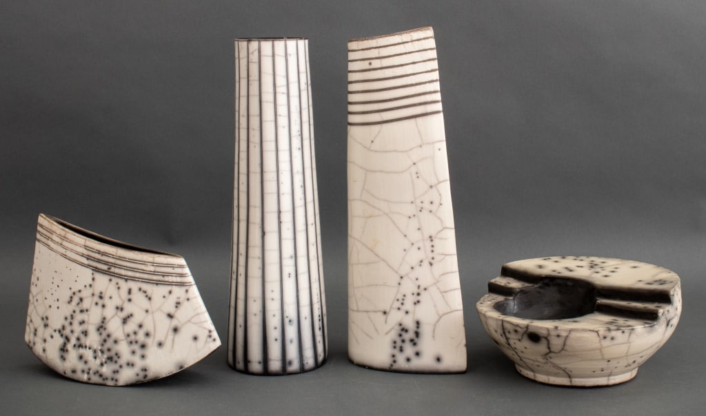 Israeli Postmodern Raku Ceramic Vases, 4 (1 of 7)