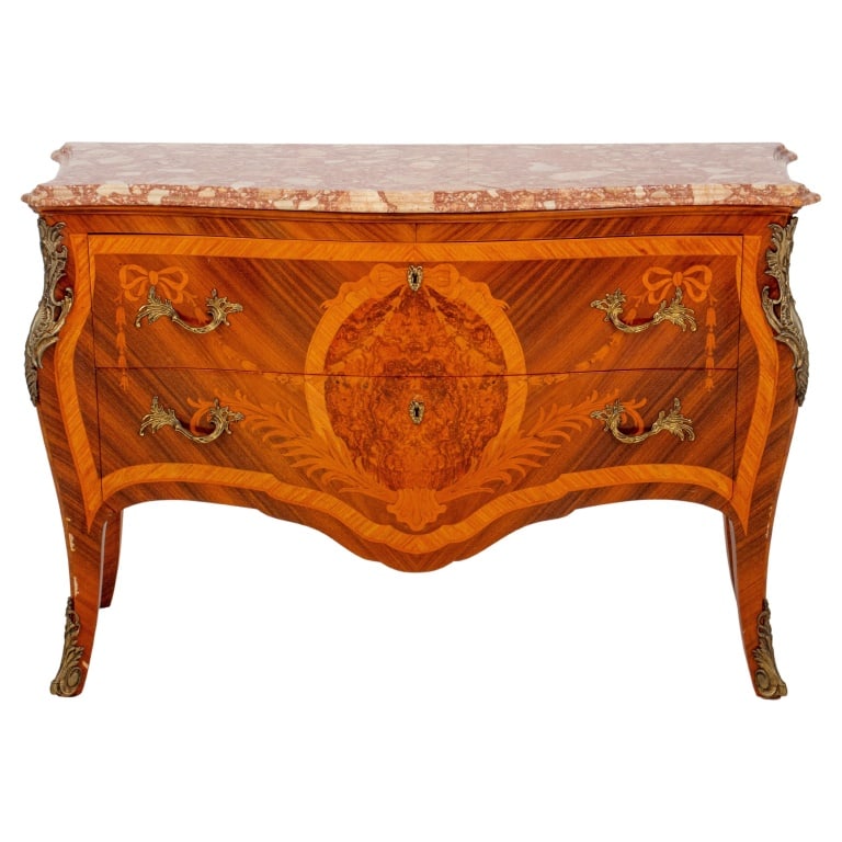 Italian Colombo Mobili Marquetry Bombe Chest (1 of 14)