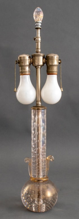 Seguso Attr. Murano Bubble Glass Table Lamp (1 of 7)