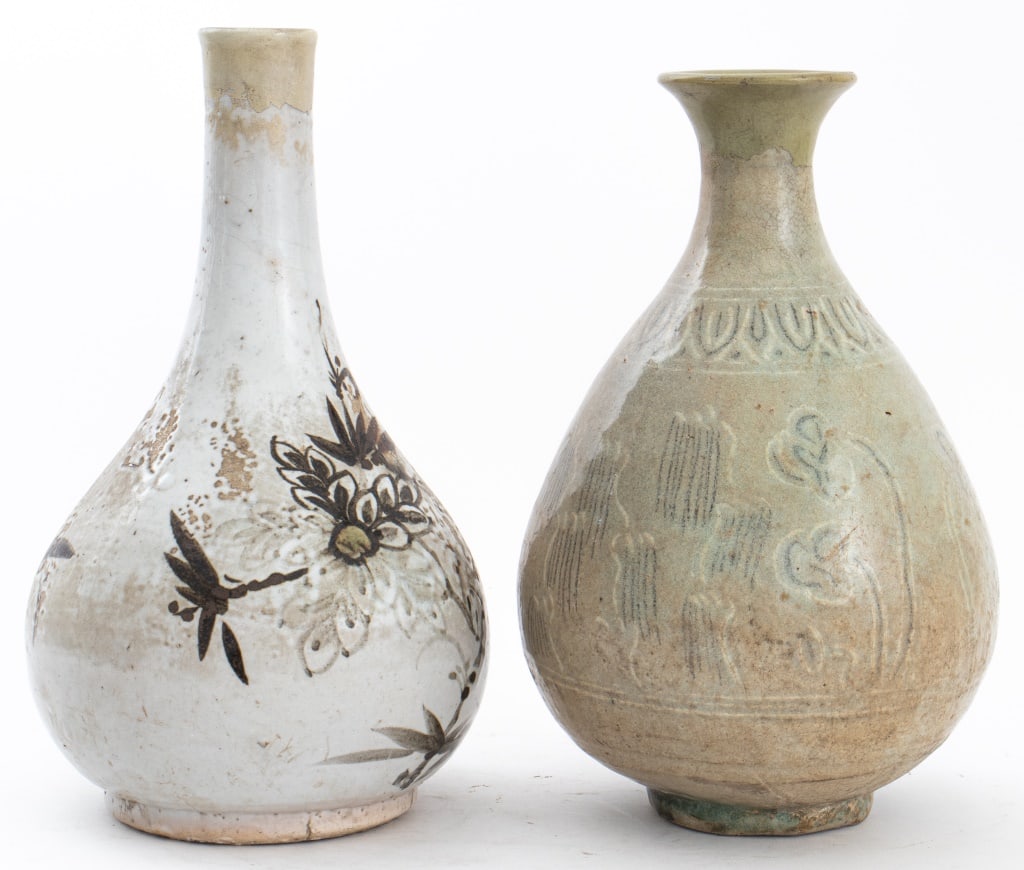 Korean Buncheong Pear Form Vases, 2 (1 of 17)