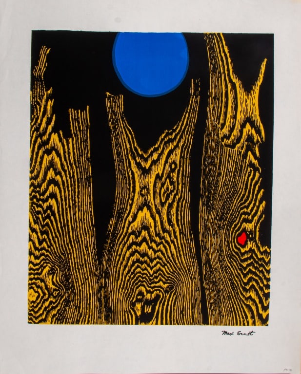 Max Ernst "Bois et la Lune Bleue" Color Lithograph (1 of 7)