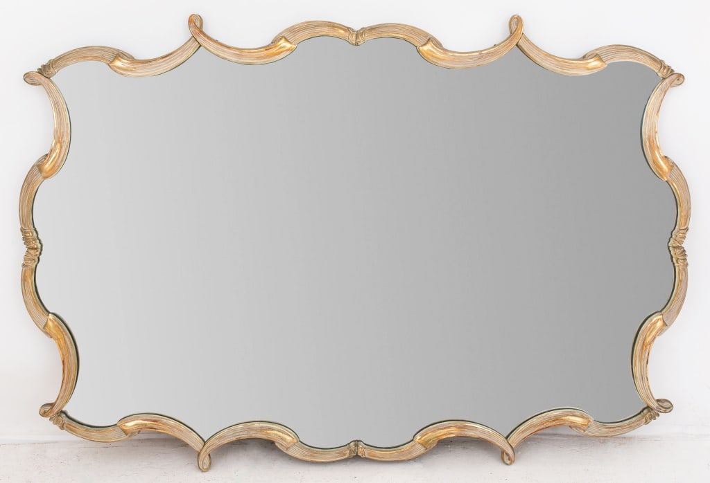 French Moderne Gilt Bronze Framed Mirror, 1940s (1 of 6)