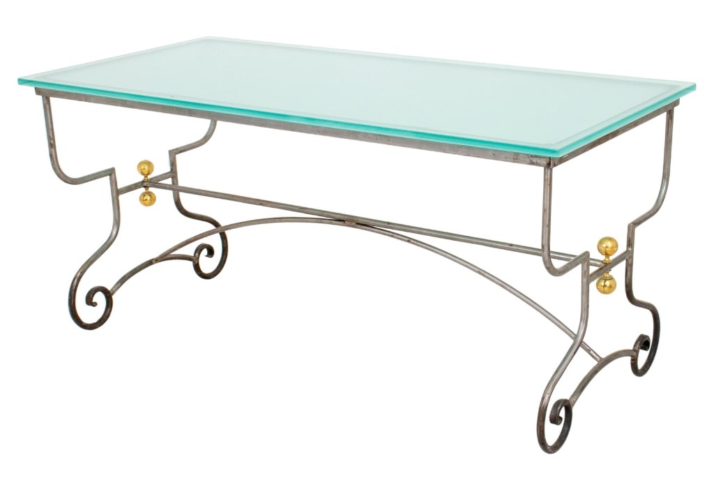 Modern Chrome Glass Top Console Table (1 of 6)