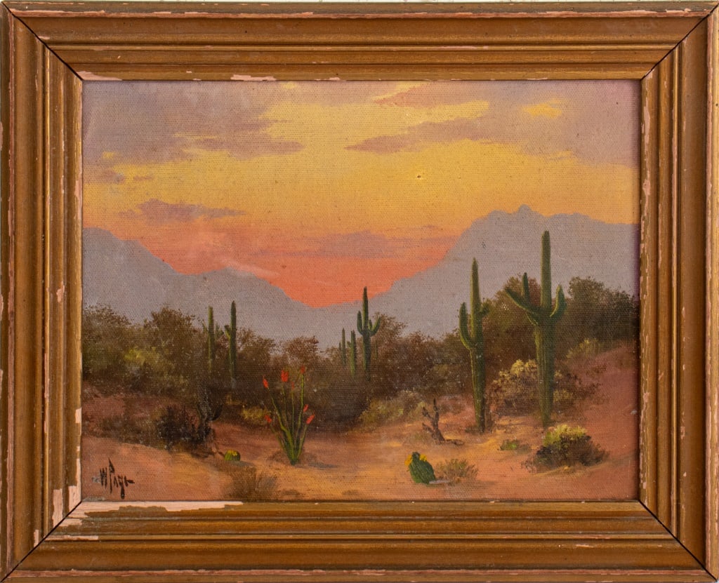 Willard Page "The Face, Tucson Mts." Oil on Board (1 of 9)