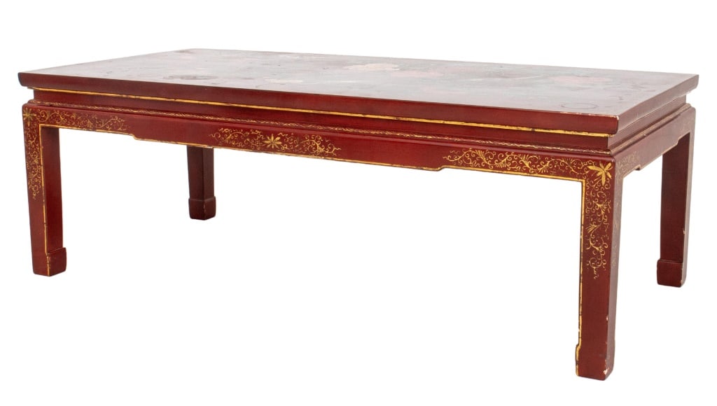 Chinese Red Coromandel Lacquer Style Low Table (1 of 14)
