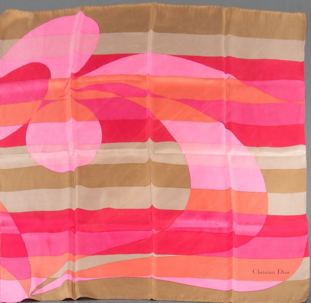 Christian Dior Abstract Floral Silk Scarf (1 of 4)