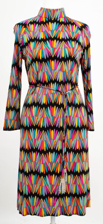 Emilio Pucci Multicolored Silk Long Sleeve Dress (1 of 13)