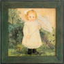 Jeanne Davies Girl with Umbrella Oil on Board
