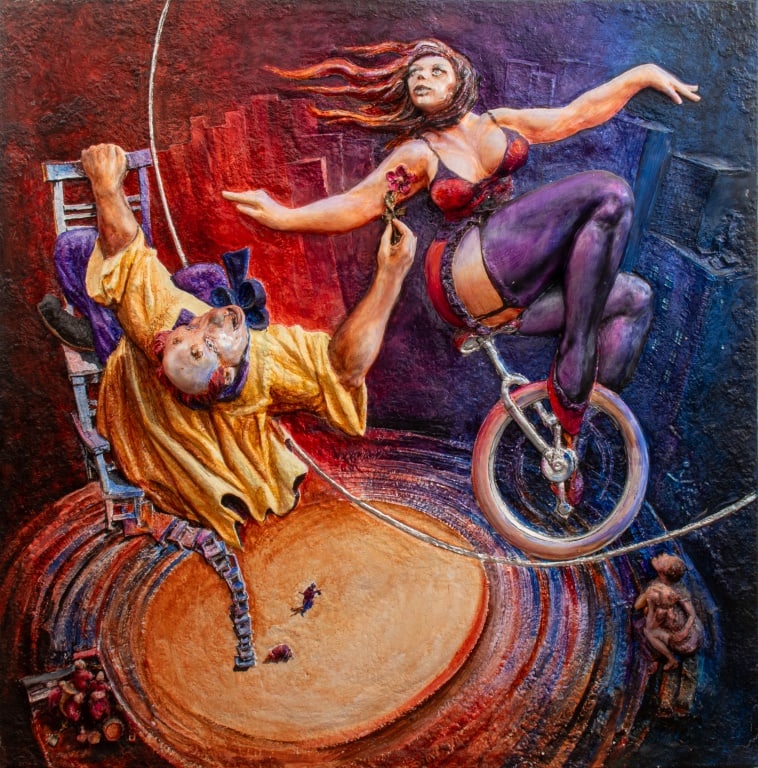 Janusz Obst "High on Love" Mixed Media Bas-Relief (1 of 11)