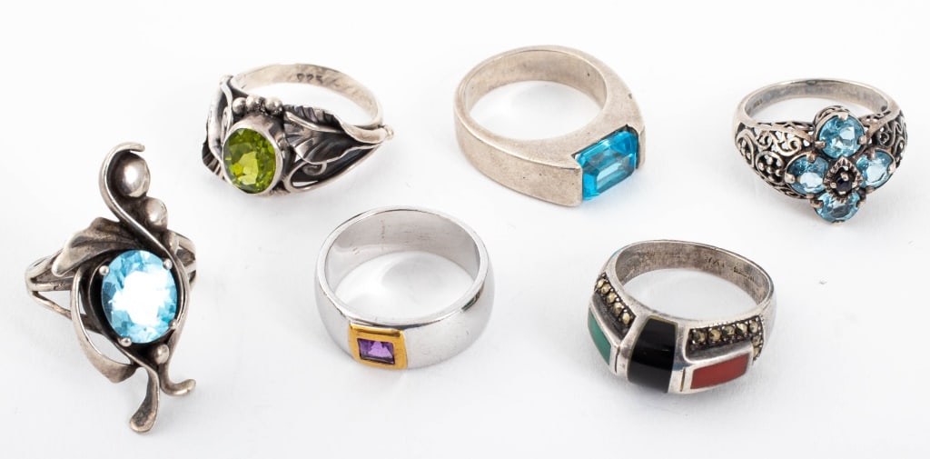Multi-Gemstone Sterling Silver Rings, 6 (1 of 20)