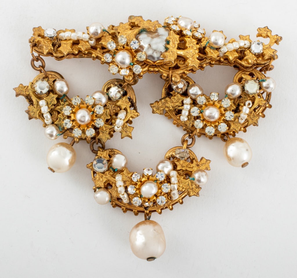 Miriam Haskell Faux Pearl Brooch (1 of 5)