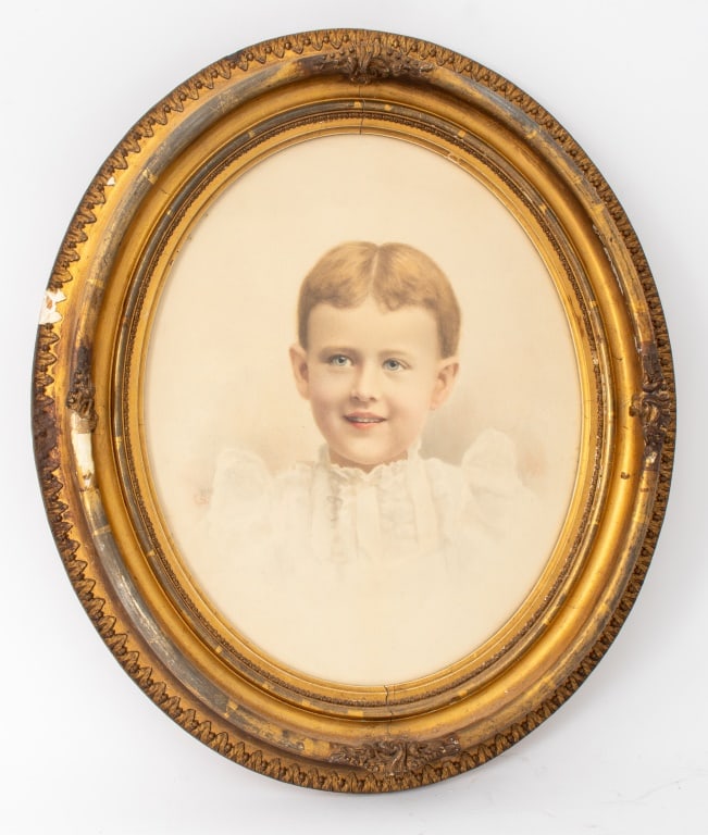 British School Portrait of a Child Watercolor (1 of 7)