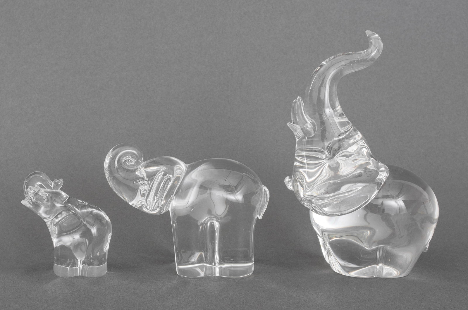 Steuben Glass Elephant Sculptures, 3 (1 of 20)