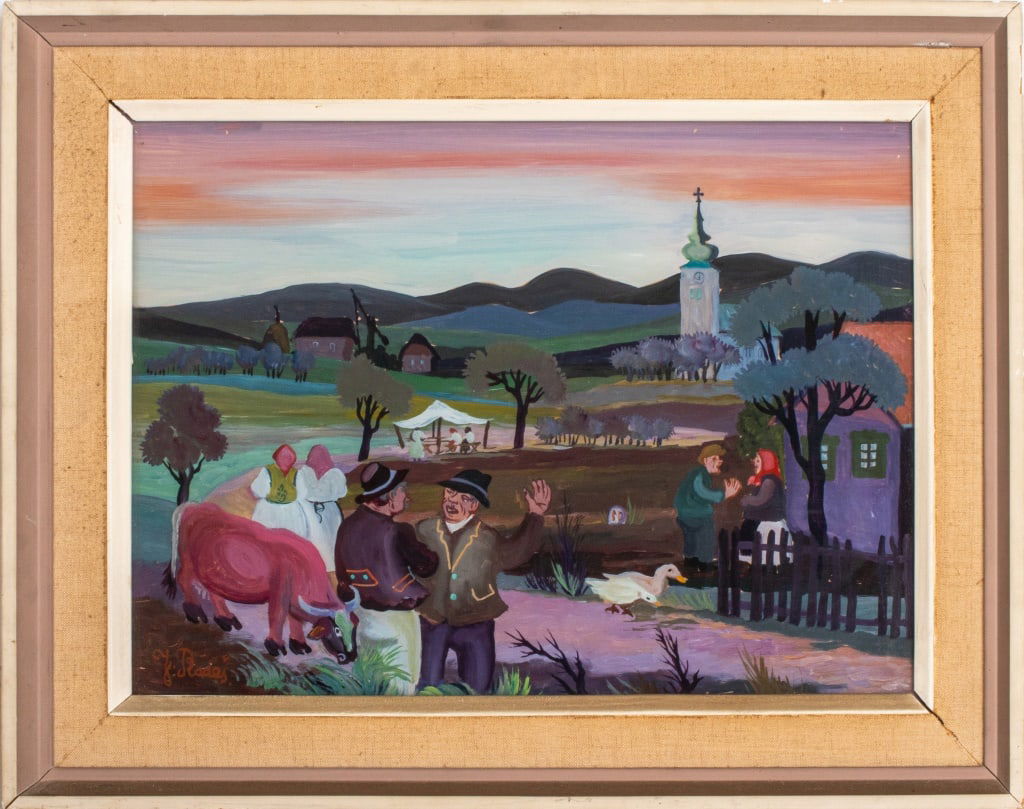 Slovenian Folk Art Reverse Glass Painting (1 of 9)