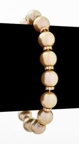 Mikimoto 1893 18K Golden Pearl Diamond Bracelet