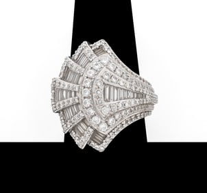 18K White Gold Diamond Cocktail Ring