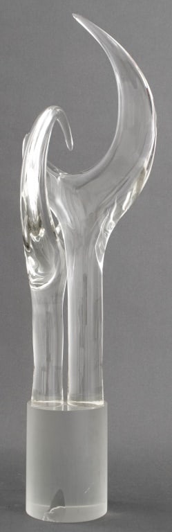 Seguso Attr. Abstract Crescent Glass Sculpture (1 of 10)