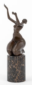 Juno Kneeling Nude Woman Bronze Sculpture