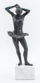 Signed Impressionistic Ballerina Bronze Sculpture