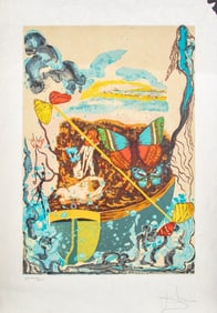 Salvador Dali "Dawn (Six of Swords)" Lithograph