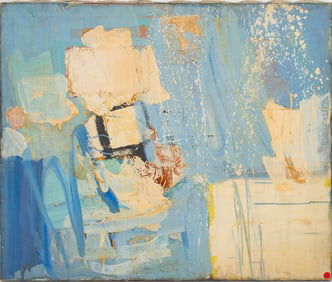 Na Hei-Gyoon Abstract Composition in Blue Oil