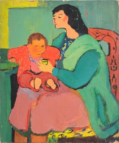 Lenore Rosenthal Impressionist Mother & Child Oil