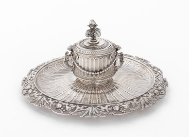 French Sterling Silver Inkwell, 19th C.