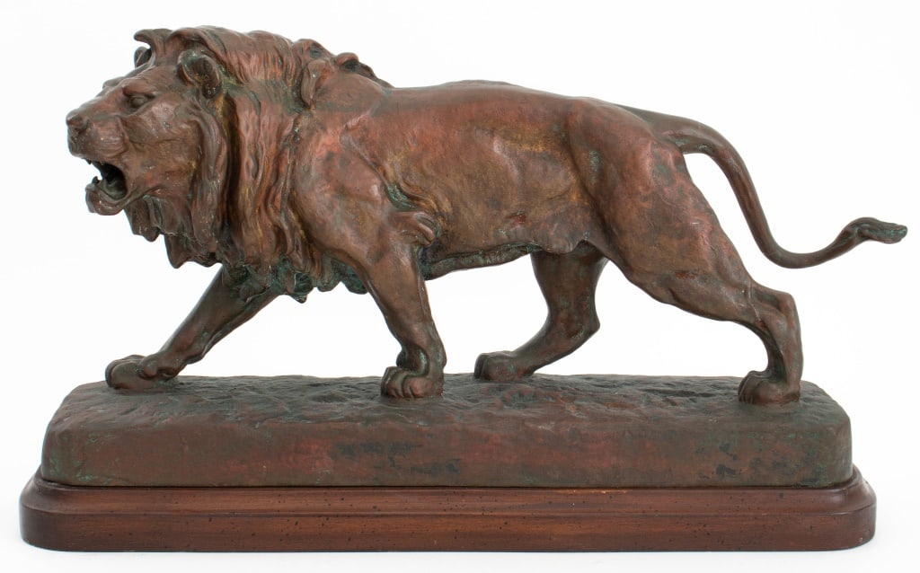 After Louis Vidal "Lion en Marche" Metal Sculpture (1 of 13)