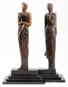 Wang Jida "East & West" Bronze Sculpture, 1988
